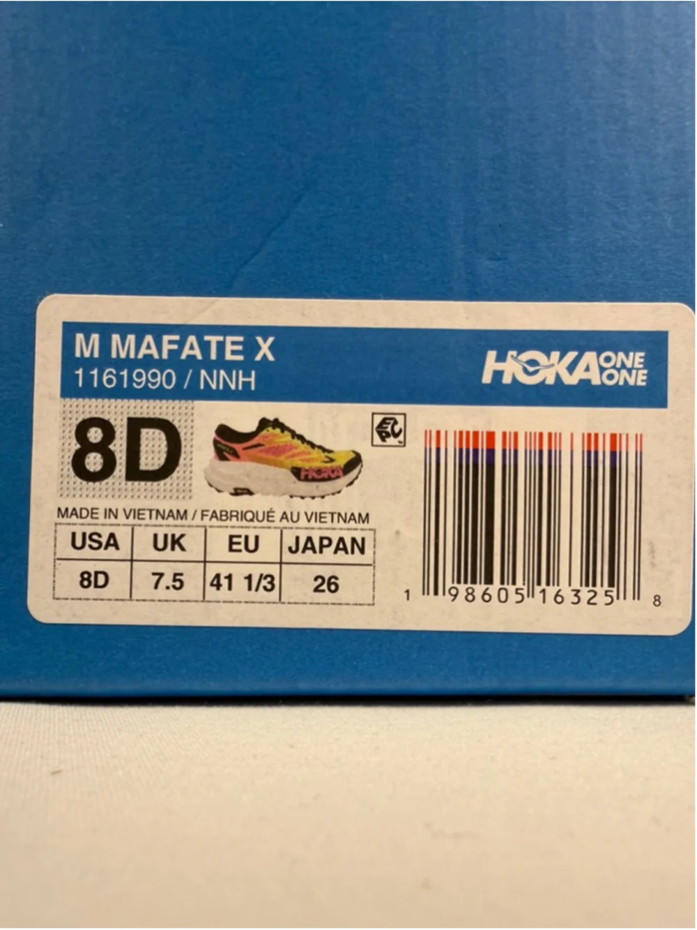 Men's Hoka Mafate X Athletic Shoes Size 8 Yellow Pink